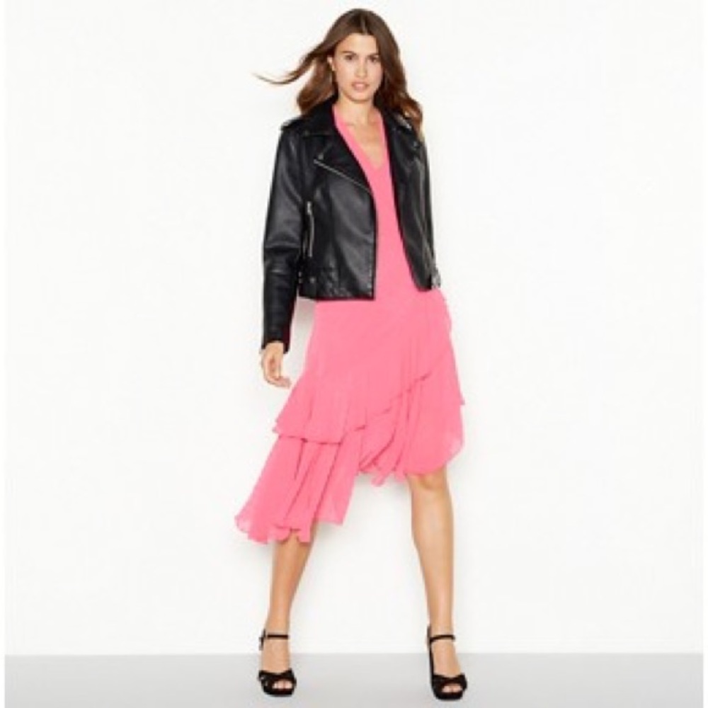 Y.A.S London pink chiffon Midi Dress